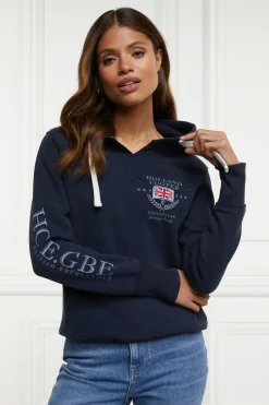 Holland Cooper Hoodies|Equestrian Casualwear-Sporting Goods Hoodie Ink Navy
