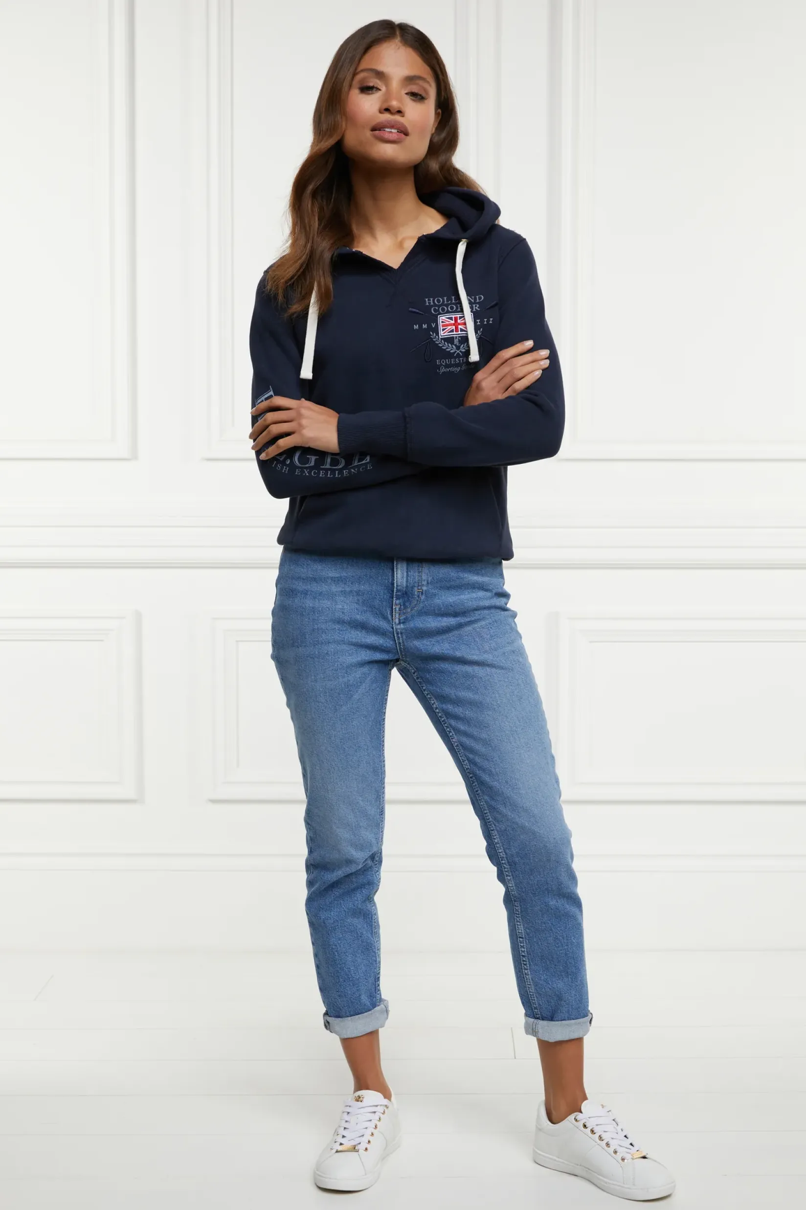 Holland Cooper Hoodies|Equestrian Casualwear-Sporting Goods Hoodie Ink Navy