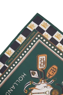 Holland Cooper Scarves|Scarves-Stirrup Silk Scarf Black Emerald