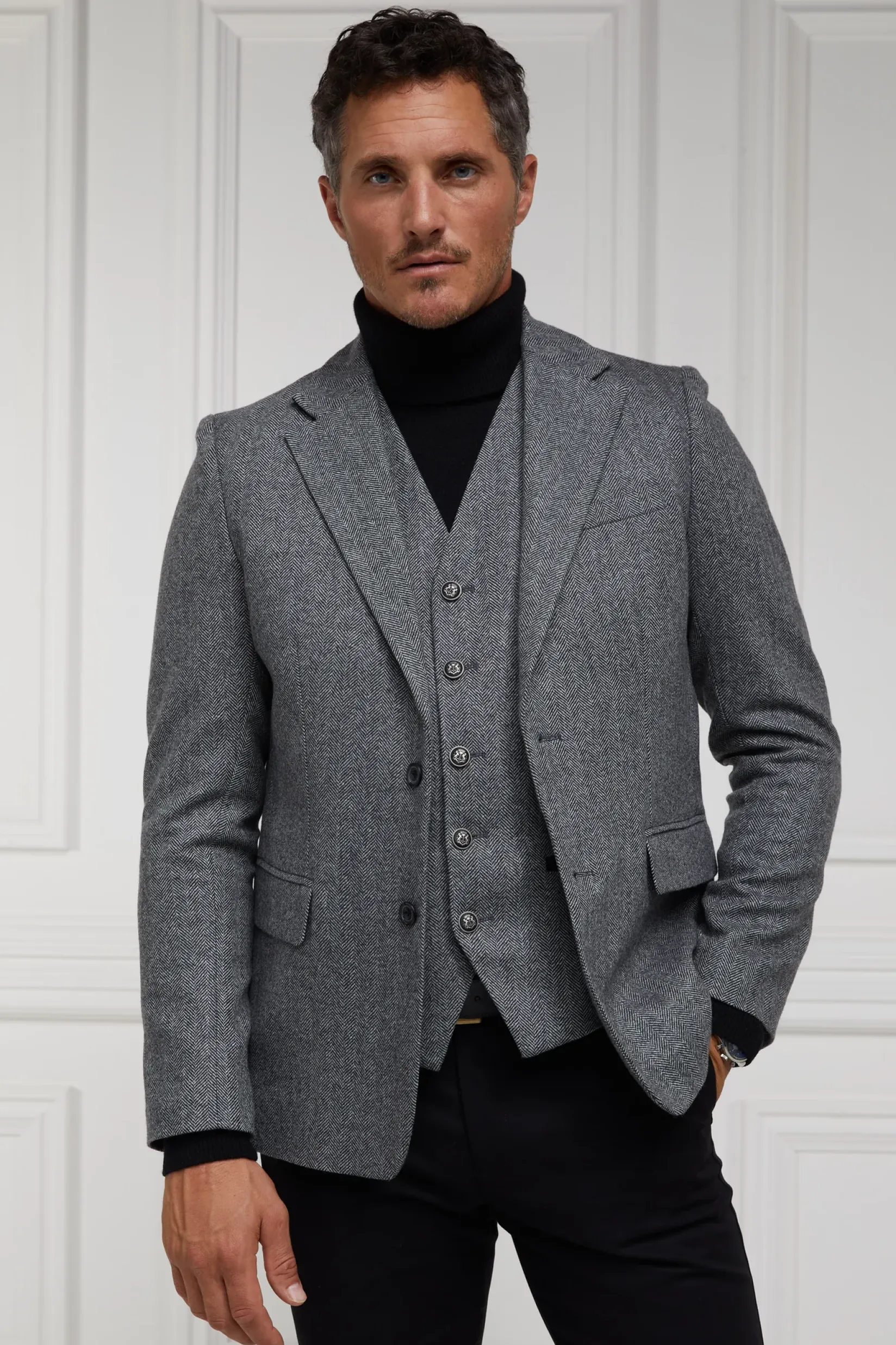 Holland Cooper Shop By Product|The City Break Edit-St James Waistcoat Mono Herringbone