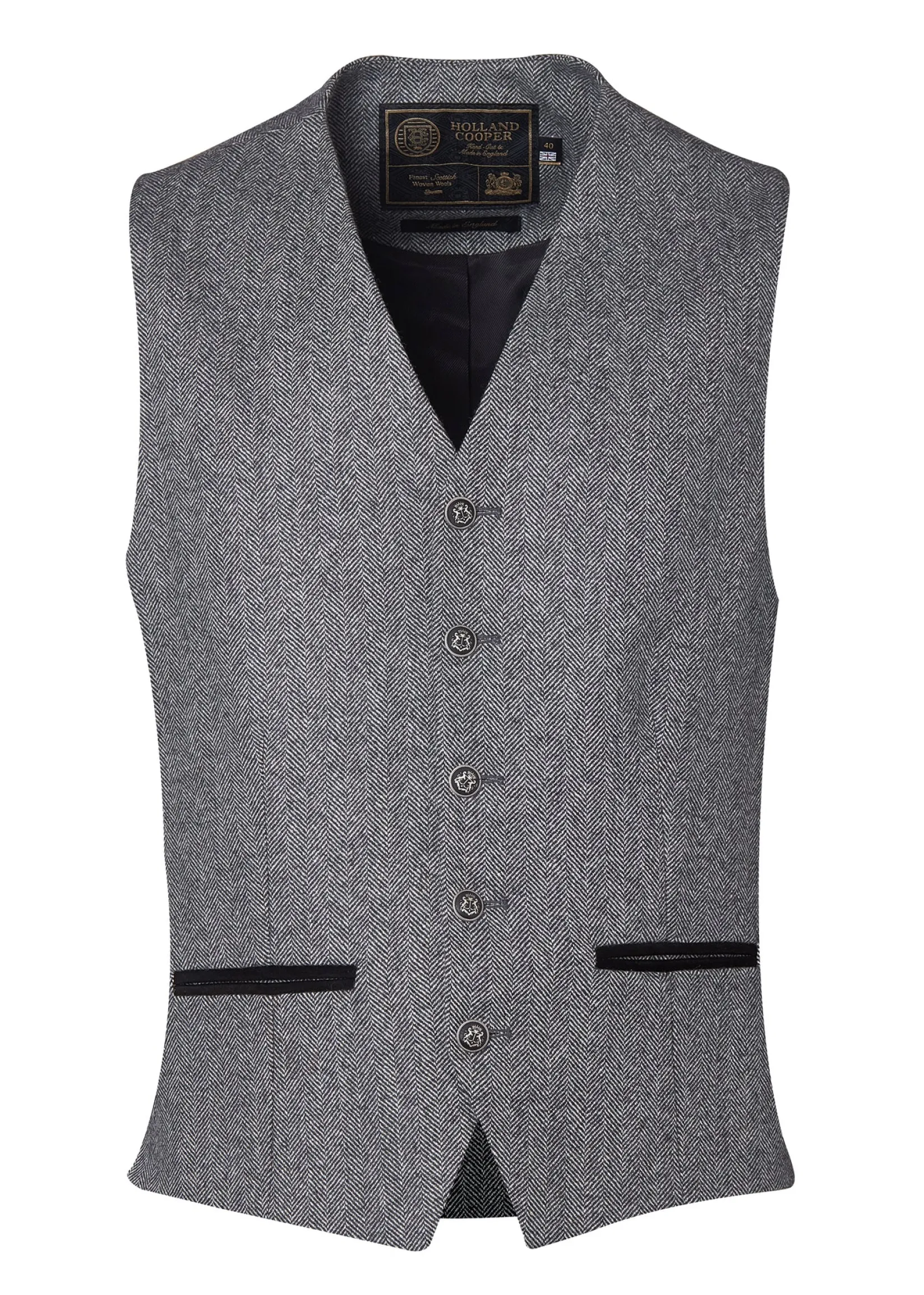 Holland Cooper Shop By Product|The City Break Edit-St James Waistcoat Mono Herringbone