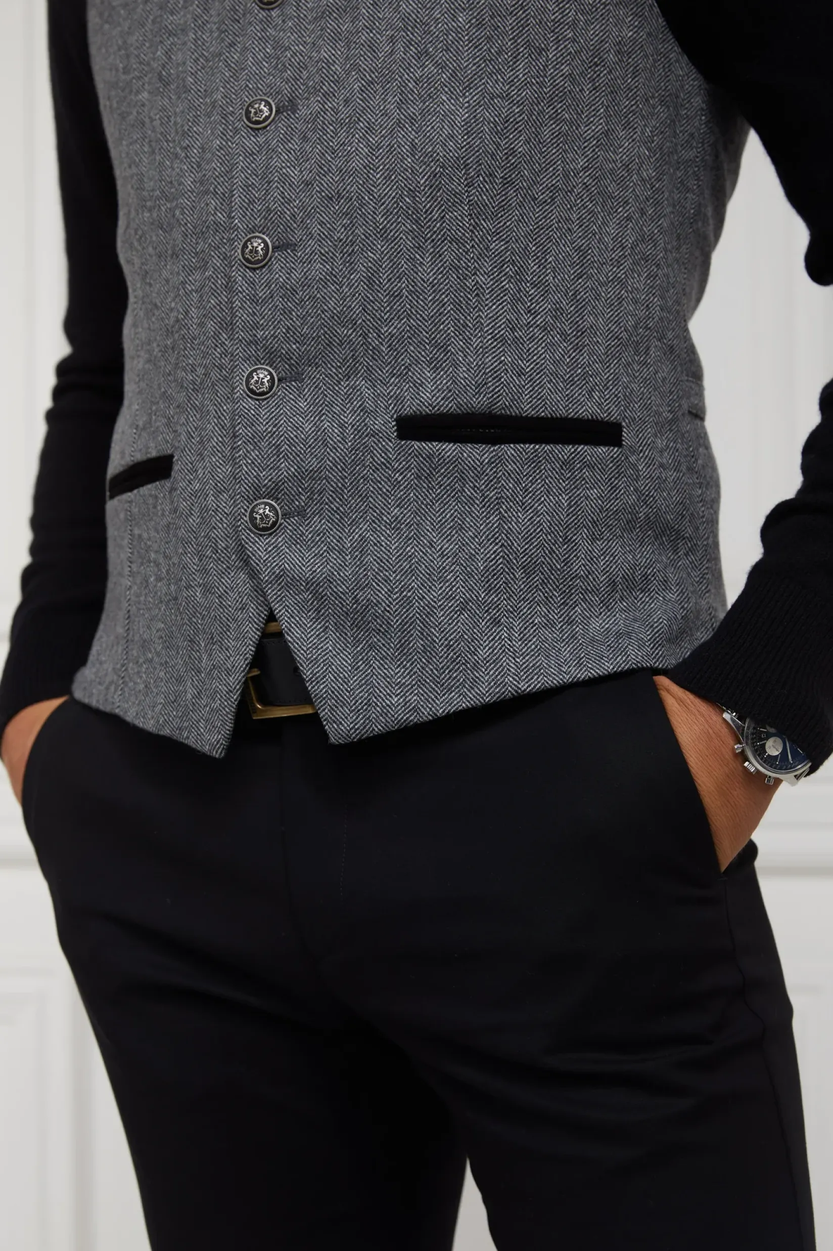 Holland Cooper Shop By Product|The City Break Edit-St James Waistcoat Mono Herringbone