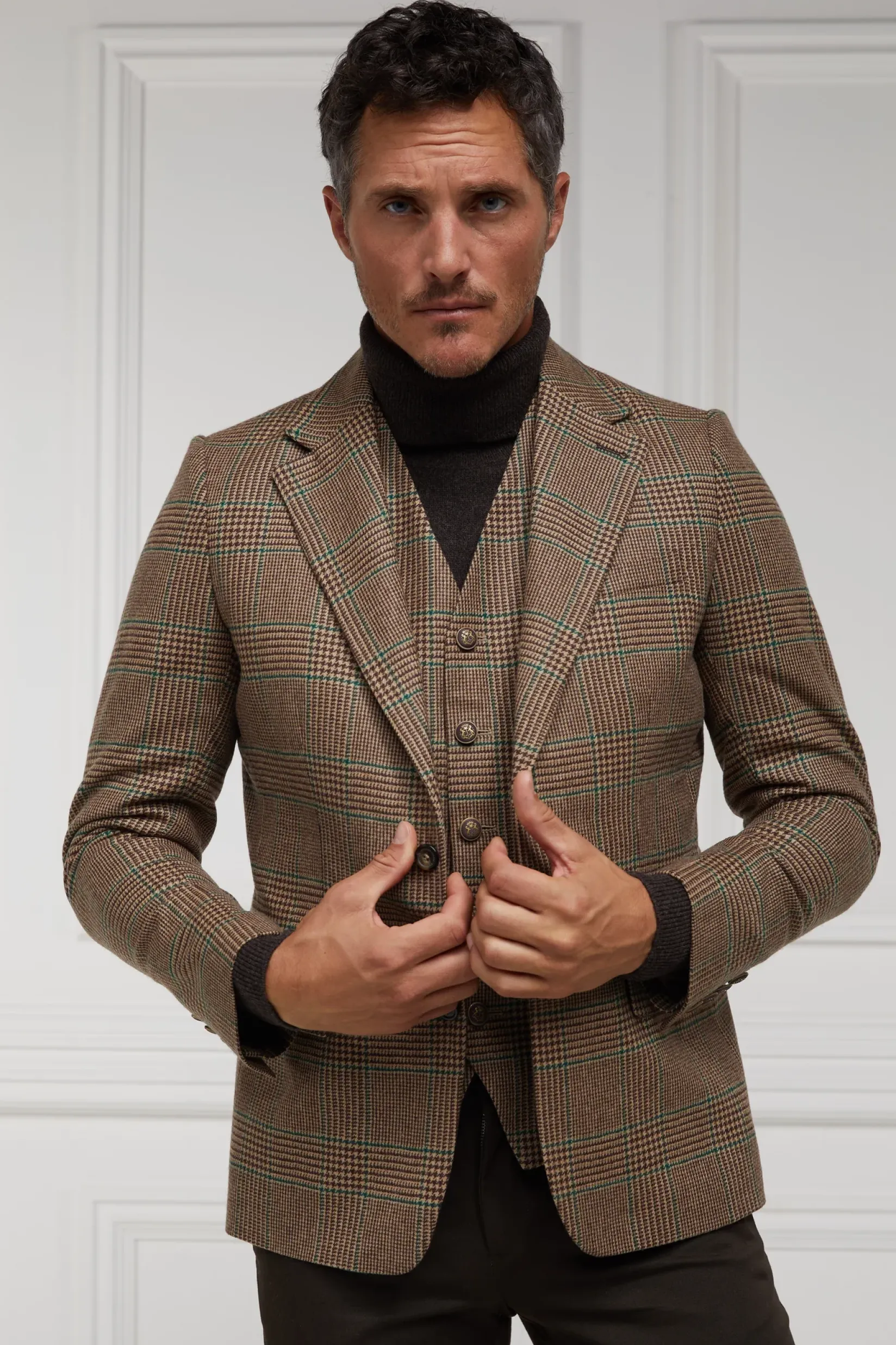 Holland Cooper Waistcoats|Shop By Product-St James Waistcoat Clarence Check Forest