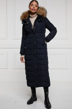 Holland Cooper Gifts For Her|Jackets-Stoneleigh Longline Coat Ink Navy