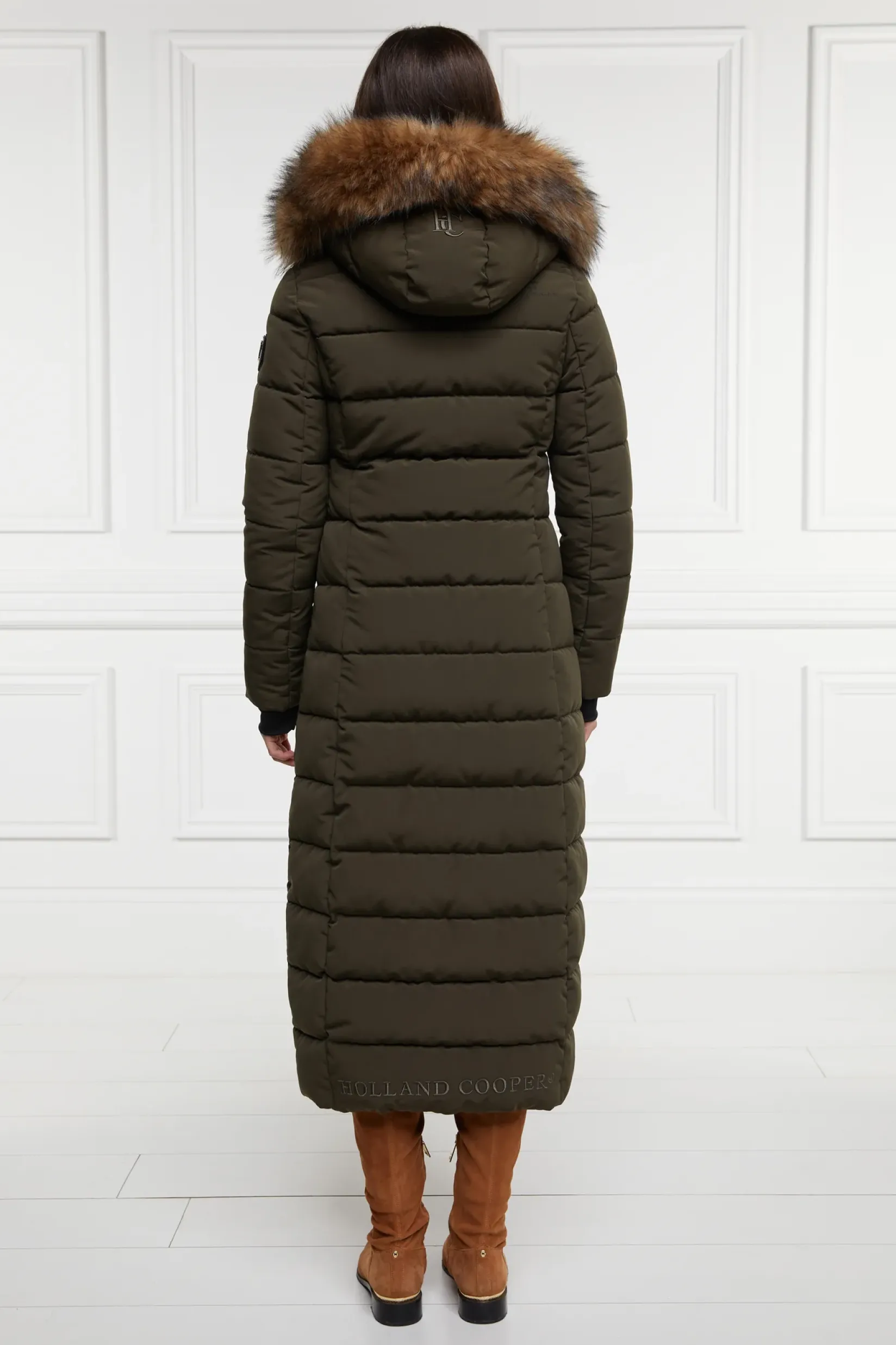 Holland Cooper Jackets|Shop By Product-Stoneleigh Longline Coat Khaki