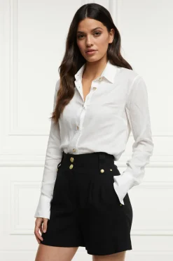 Holland Cooper Shorts|In Stock Tailoring-Tailored Short Black Linen