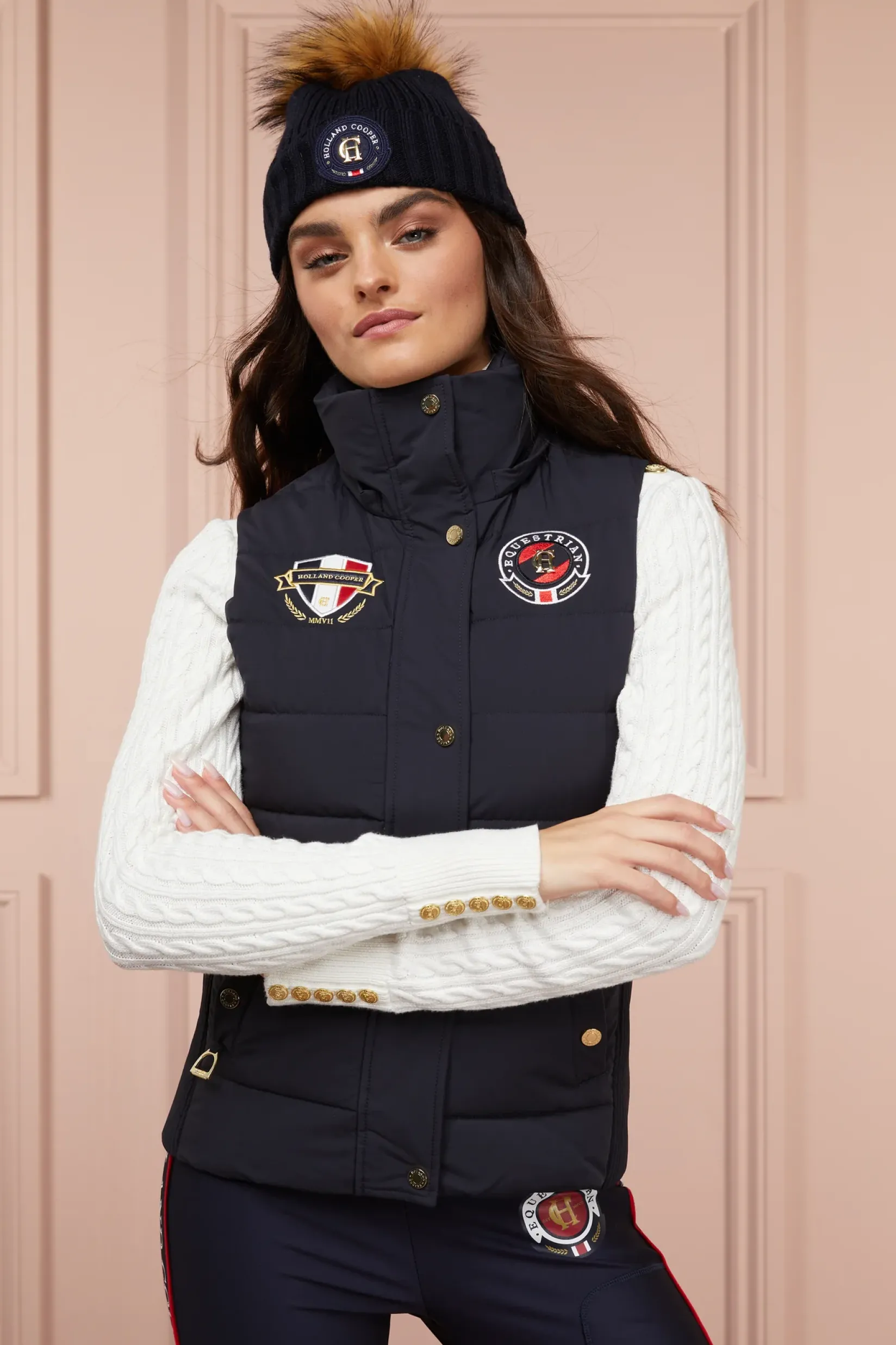 Holland Cooper Shop By Product|Team HC Clothing-Team HC Gilet Ink Navy