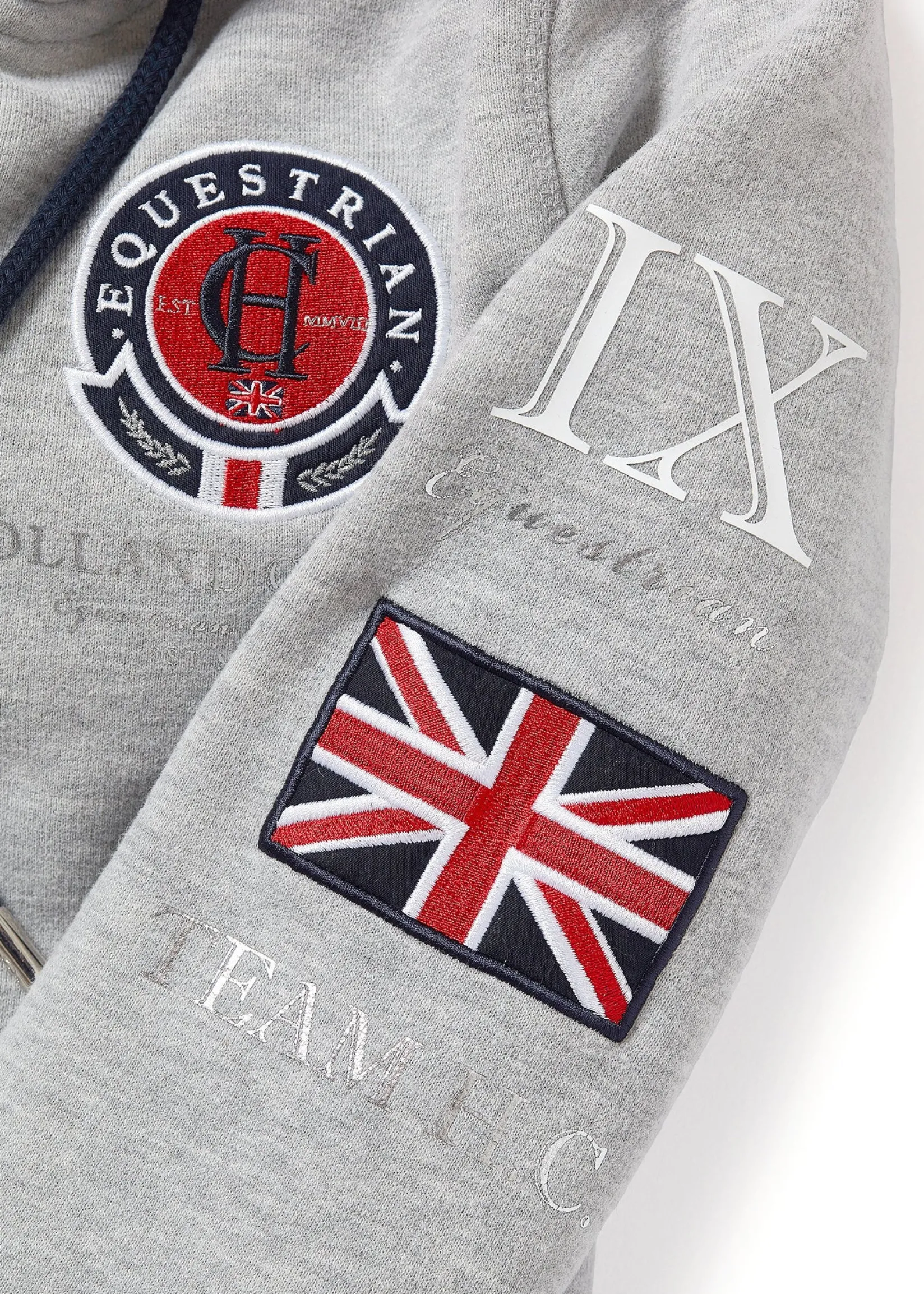 Holland Cooper Hoodies|Team HC Clothing-Team Hoodie Grey Marl