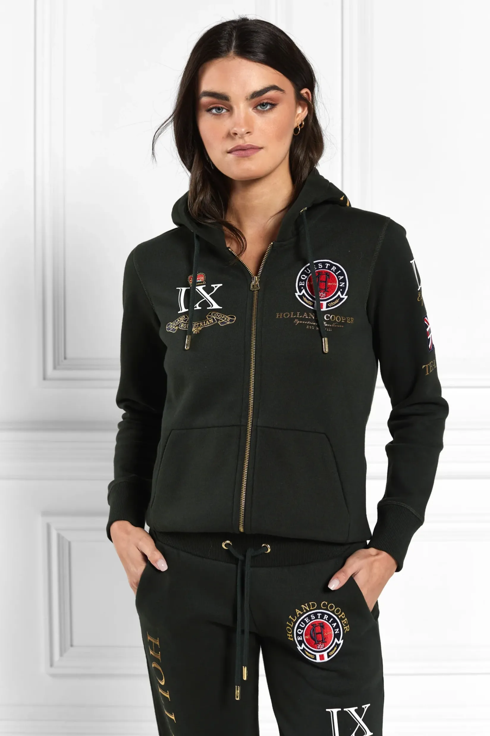 Holland Cooper Hoodies|Team HC Clothing-Team Hoodie Racing Green