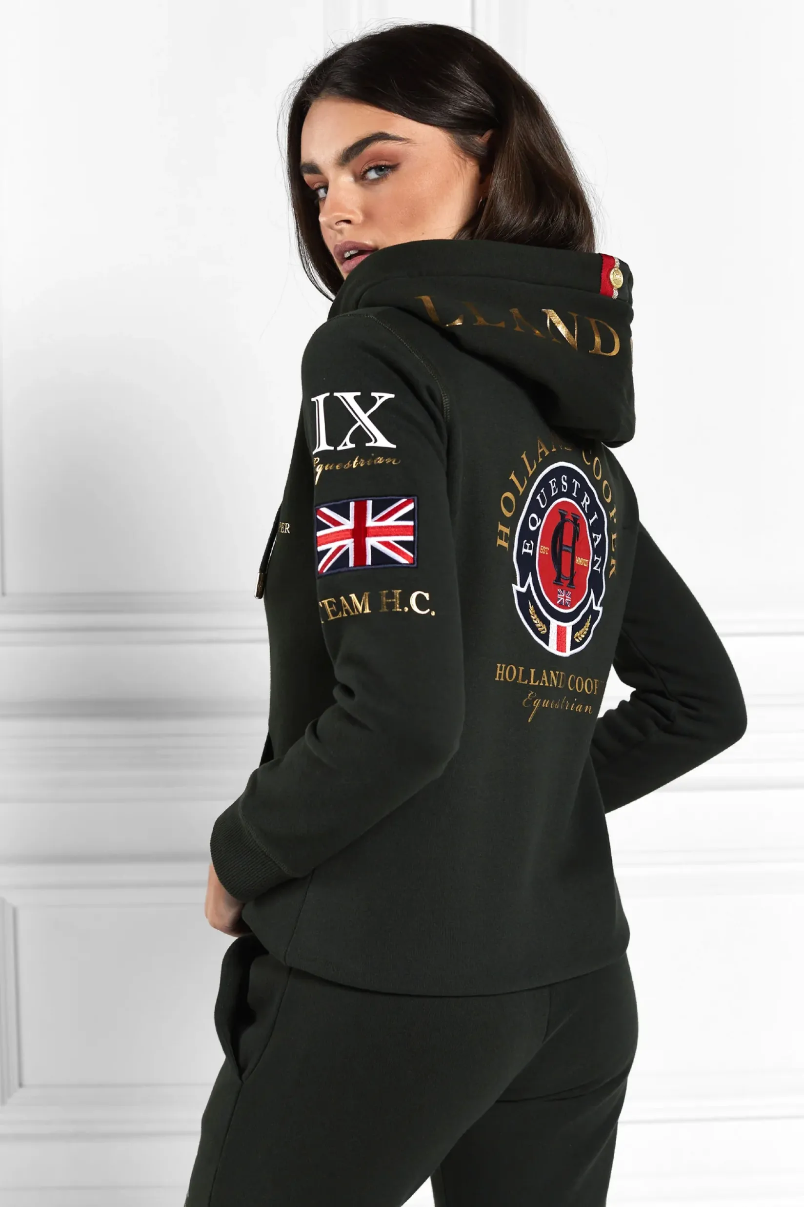 Holland Cooper Hoodies|Team HC Clothing-Team Hoodie Racing Green