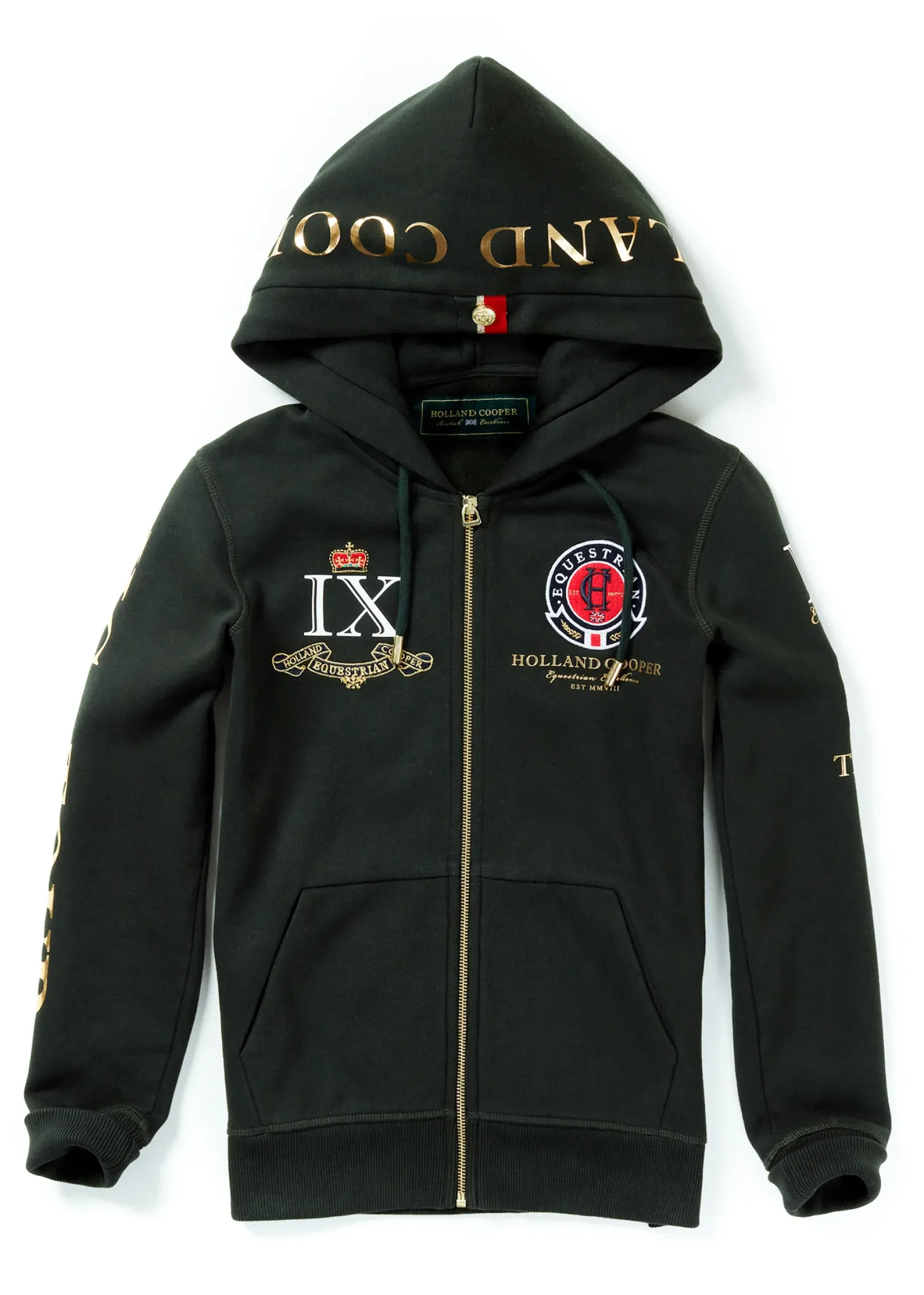 Holland Cooper Hoodies|Team HC Clothing-Team Hoodie Racing Green
