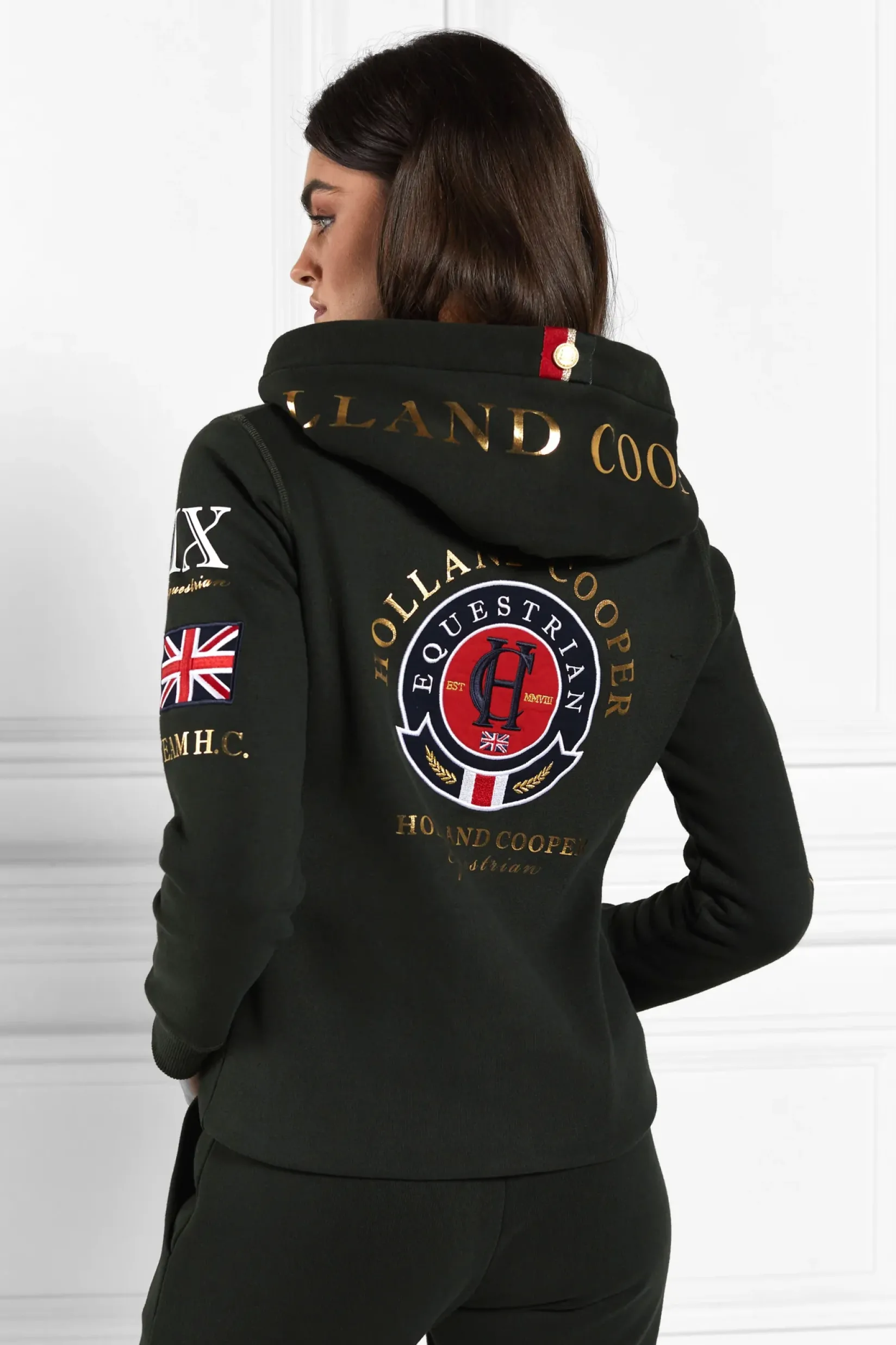 Holland Cooper Hoodies|Team HC Clothing-Team Hoodie Racing Green