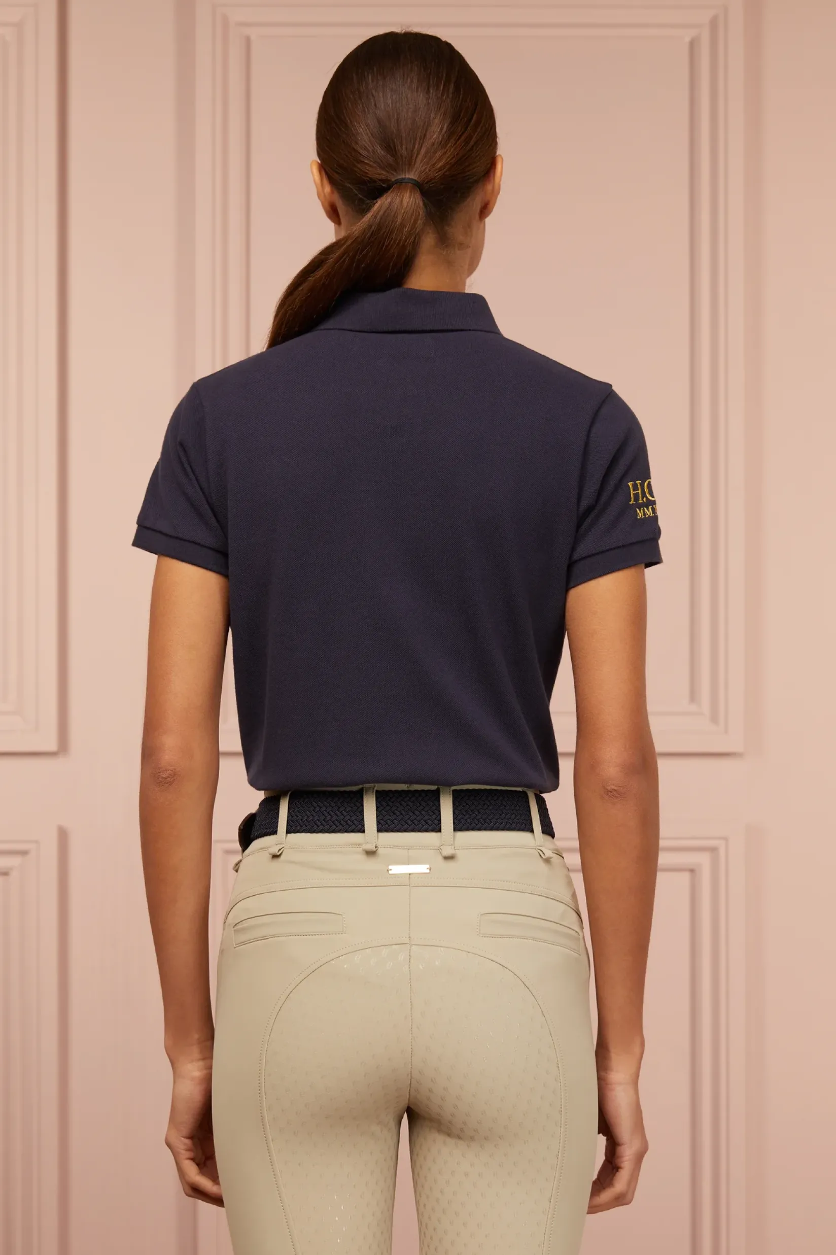 Holland Cooper Polo Shirts & Tees|Equestrian Casualwear-Team Polo Shirt Ink Navy