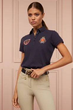 Holland Cooper Polo Shirts & Tees|Equestrian Casualwear-Team Polo Shirt Ink Navy