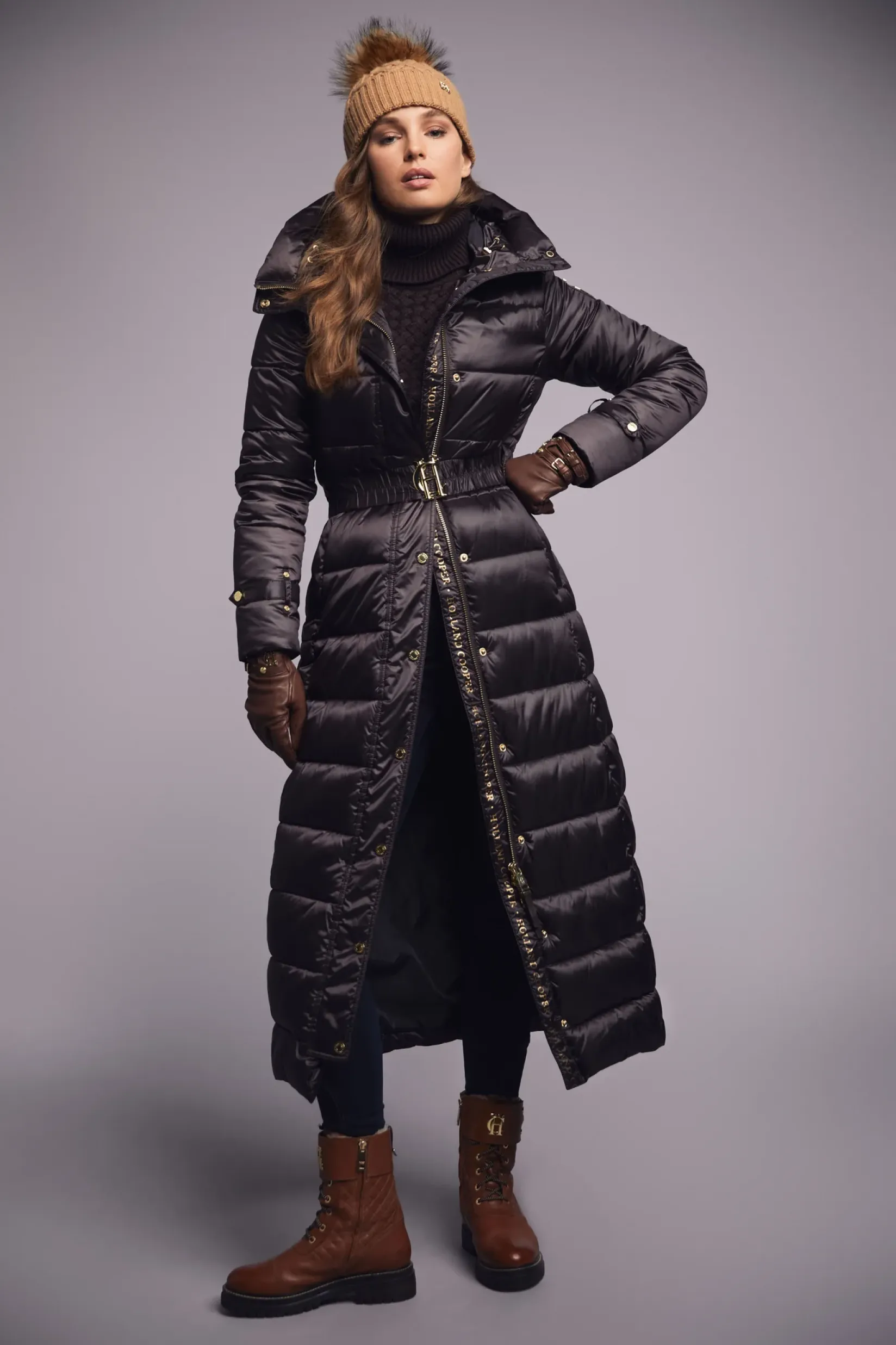 Holland Cooper Coats-The Arosa Longline Coat Chocolate