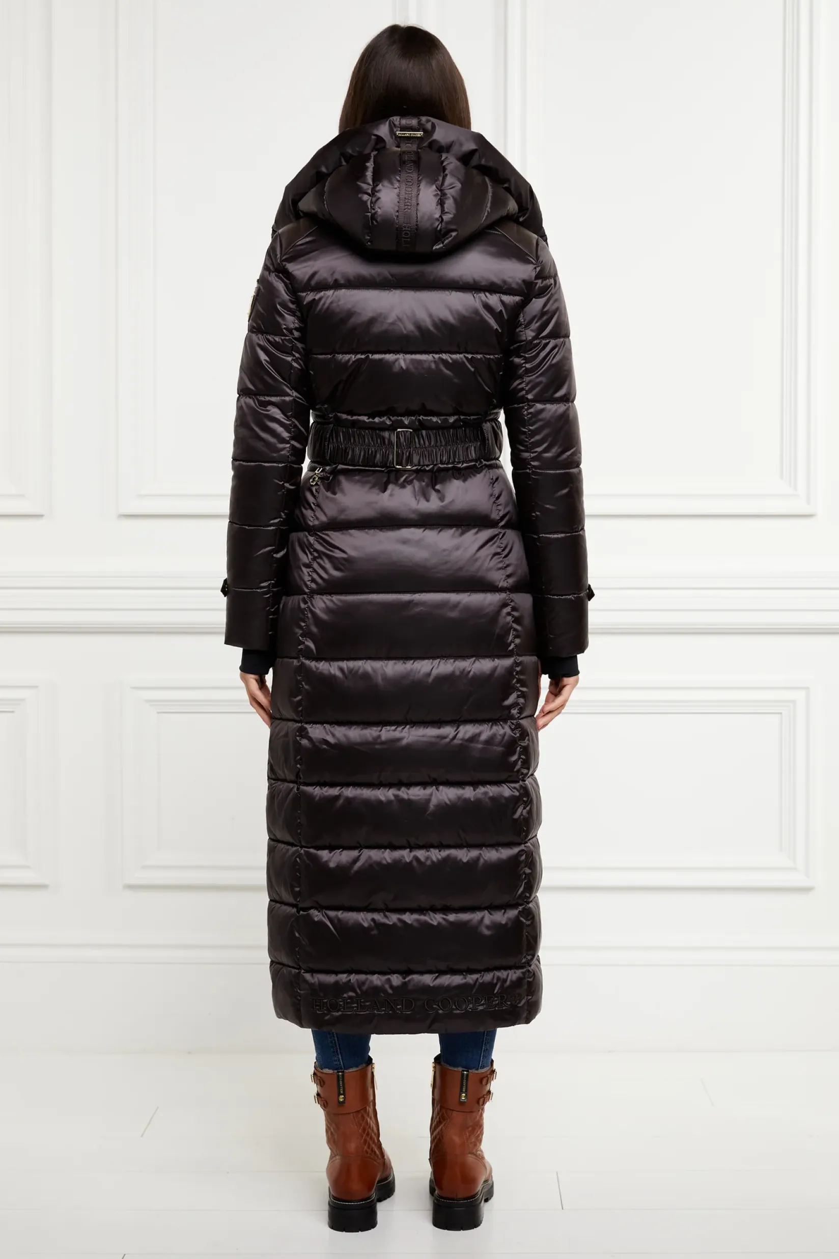 Holland Cooper Coats-The Arosa Longline Coat Chocolate
