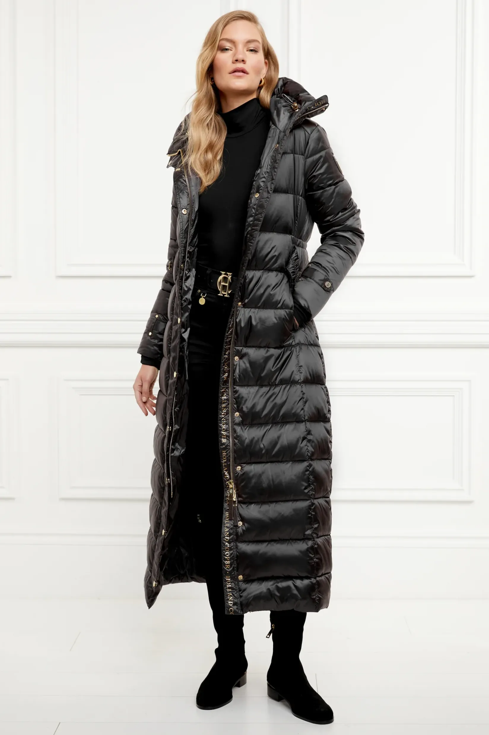 Holland Cooper Coats-The Arosa Longline Coat Black