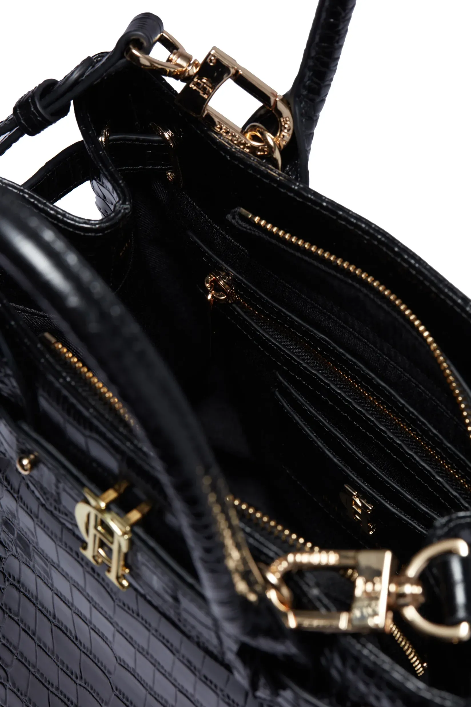 Holland Cooper The Perfect Gesture|Crossbody Bags-The Brompton Mini Tote Black Croc