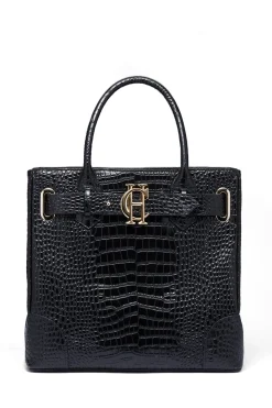 Holland Cooper The Perfect Gesture|Tote Bags-The Brompton Tote Black Croc