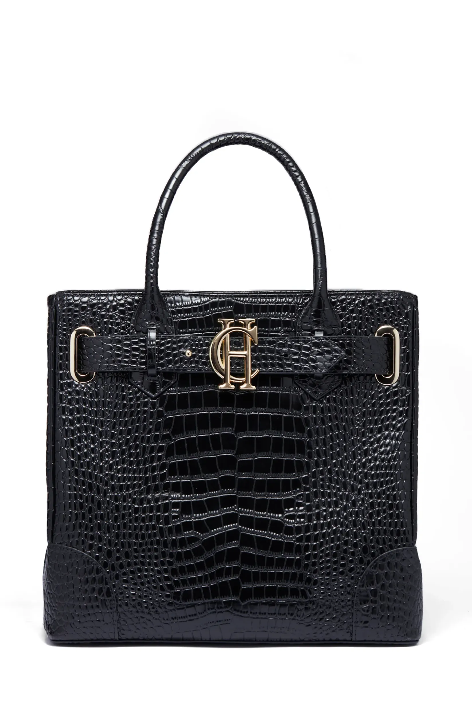 Holland Cooper The Perfect Gesture|Tote Bags-The Brompton Tote Black Croc