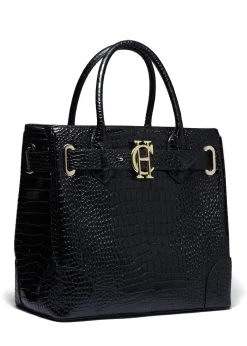 Holland Cooper The Perfect Gesture|Tote Bags-The Brompton Tote Black Croc