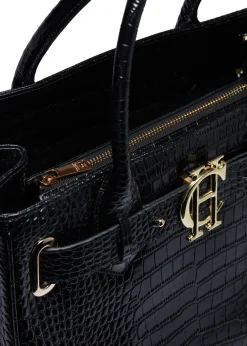 Holland Cooper The Perfect Gesture|Tote Bags-The Brompton Tote Black Croc