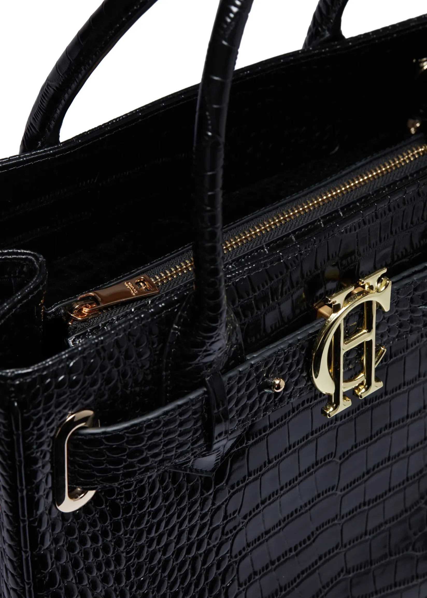 Holland Cooper The Perfect Gesture|Tote Bags-The Brompton Tote Black Croc