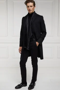 Holland Cooper Gifts For Him|Tailored Coats-The Cheltenham Coat Soft Black