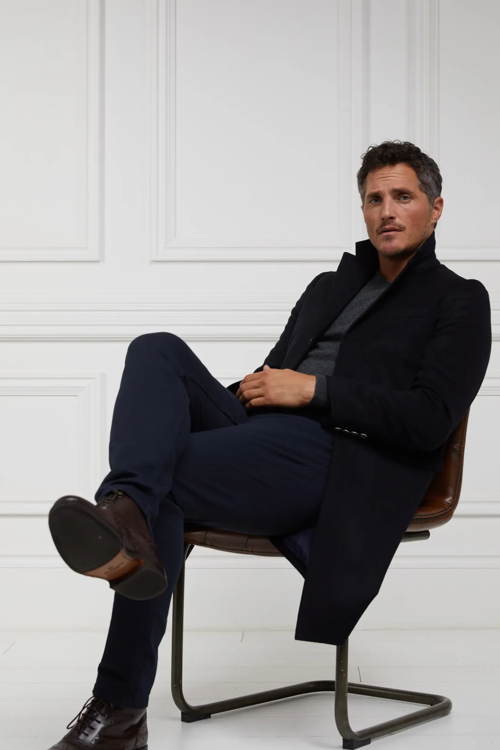 Holland Cooper Gifts For Him|Tailored Coats-The Cheltenham Coat Soft Navy