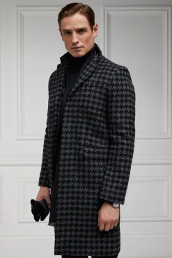 Holland Cooper Tailored Coats|Shop By Product-The Cheltenham Coat Large Scale Charcoal Houndstooth