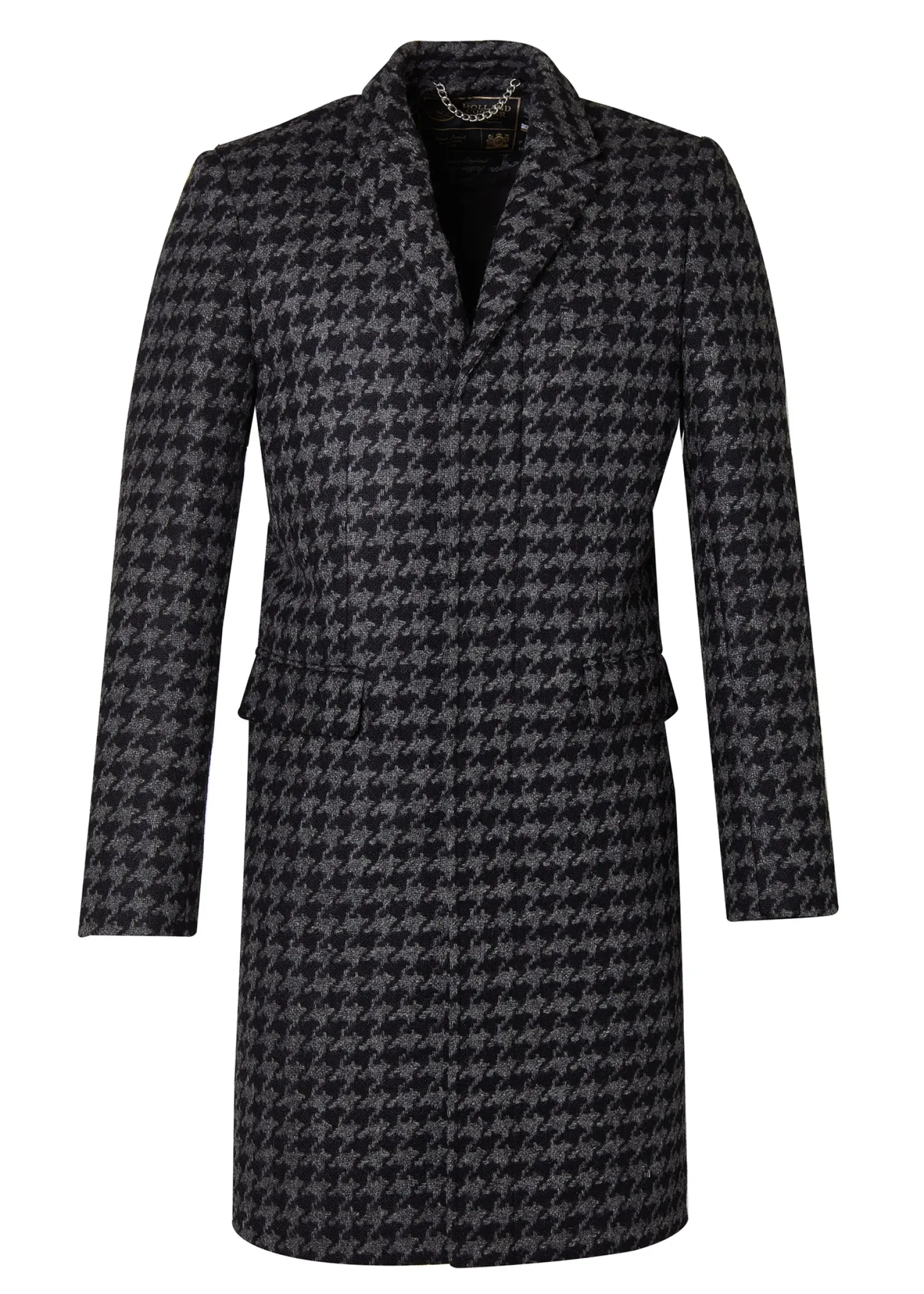 Holland Cooper Tailored Coats|Shop By Product-The Cheltenham Coat Large Scale Charcoal Houndstooth
