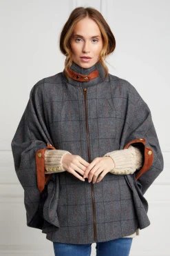 Holland Cooper Capes-The Classic Cape Mid Blue Check