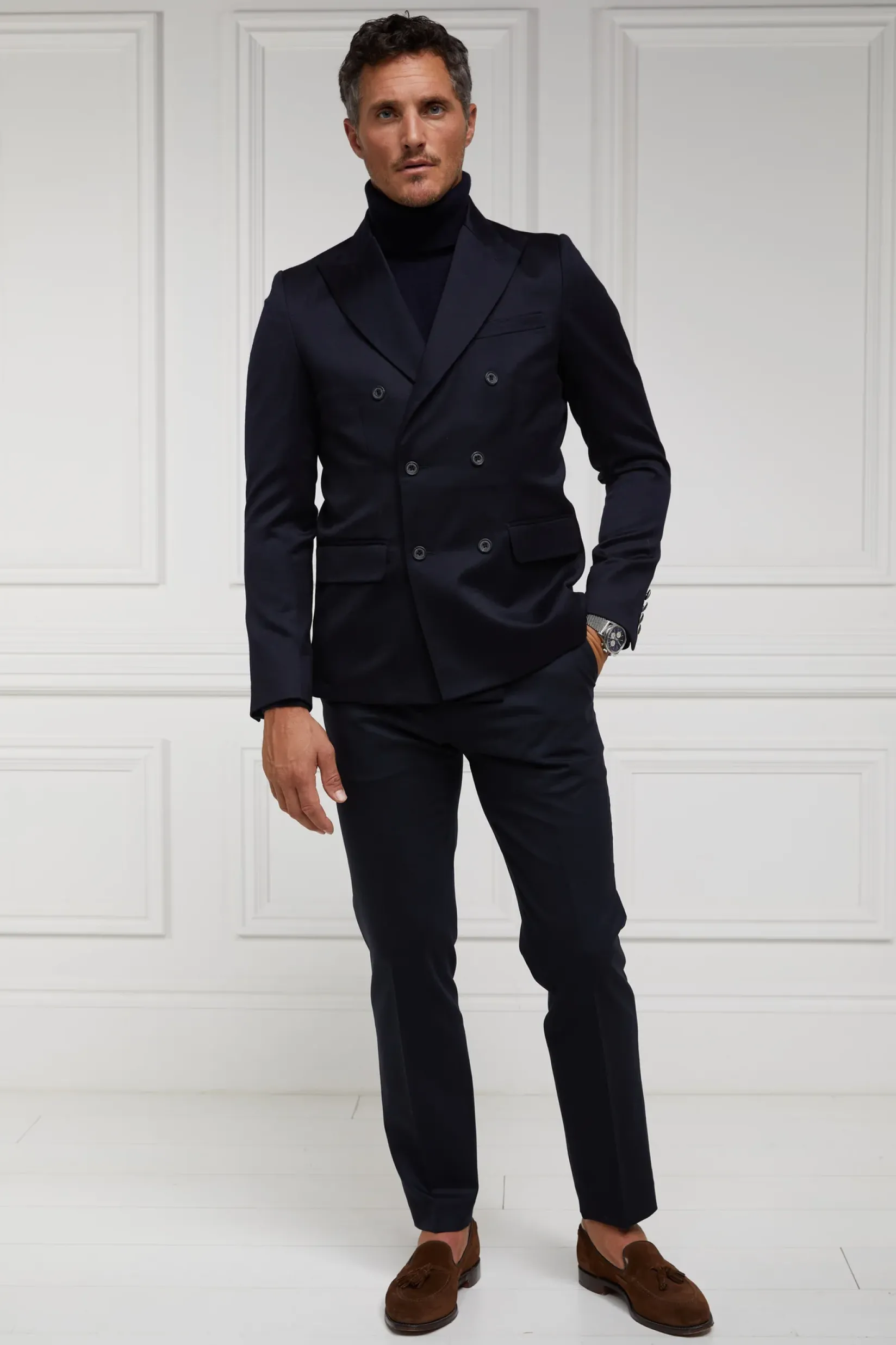 Holland Cooper Gifts For Him|Blazers-The Double Breasted Blazer Navy Barathea