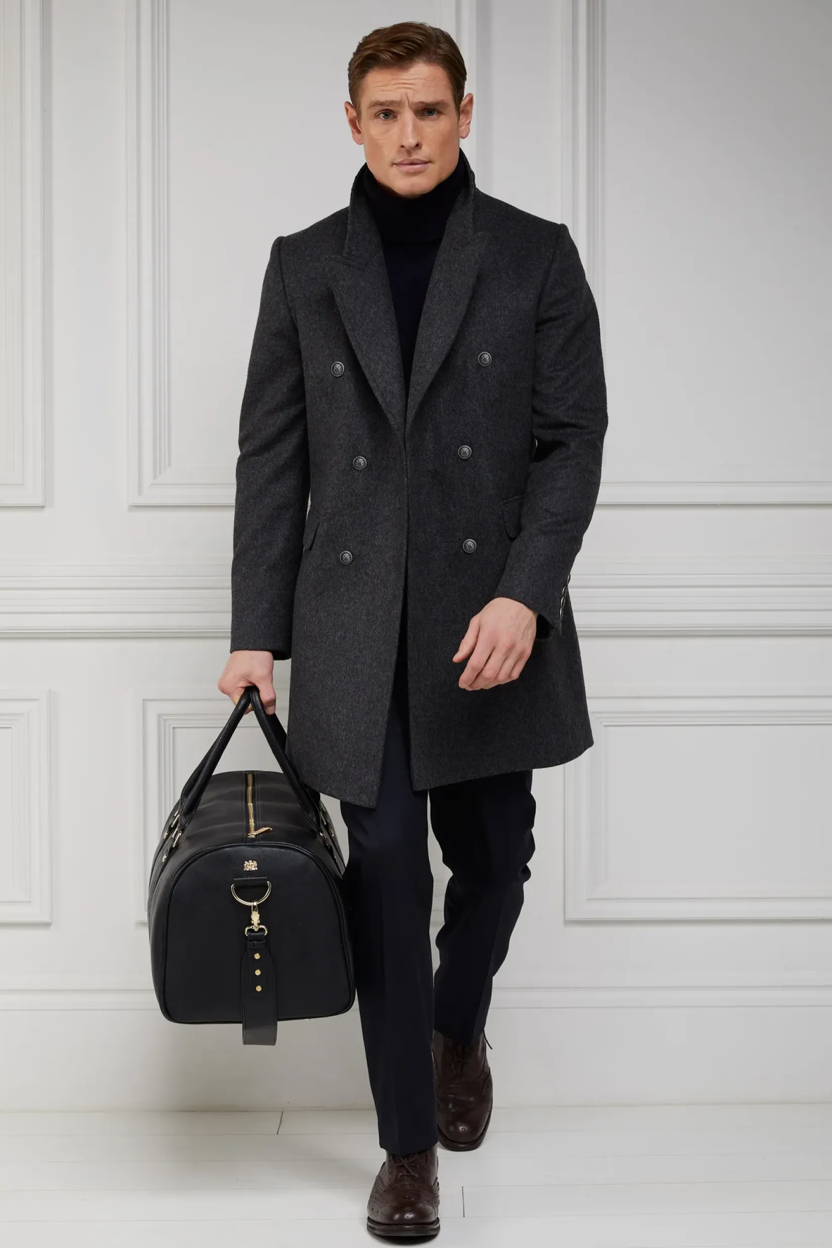 Holland Cooper Gifts For Him|Tailored Coats-The Double Breasted Coat Soft Graphite