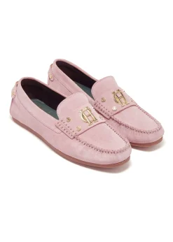 Holland Cooper Loafers|Bestsellers-The Driving Loafer Soft Pink Suede