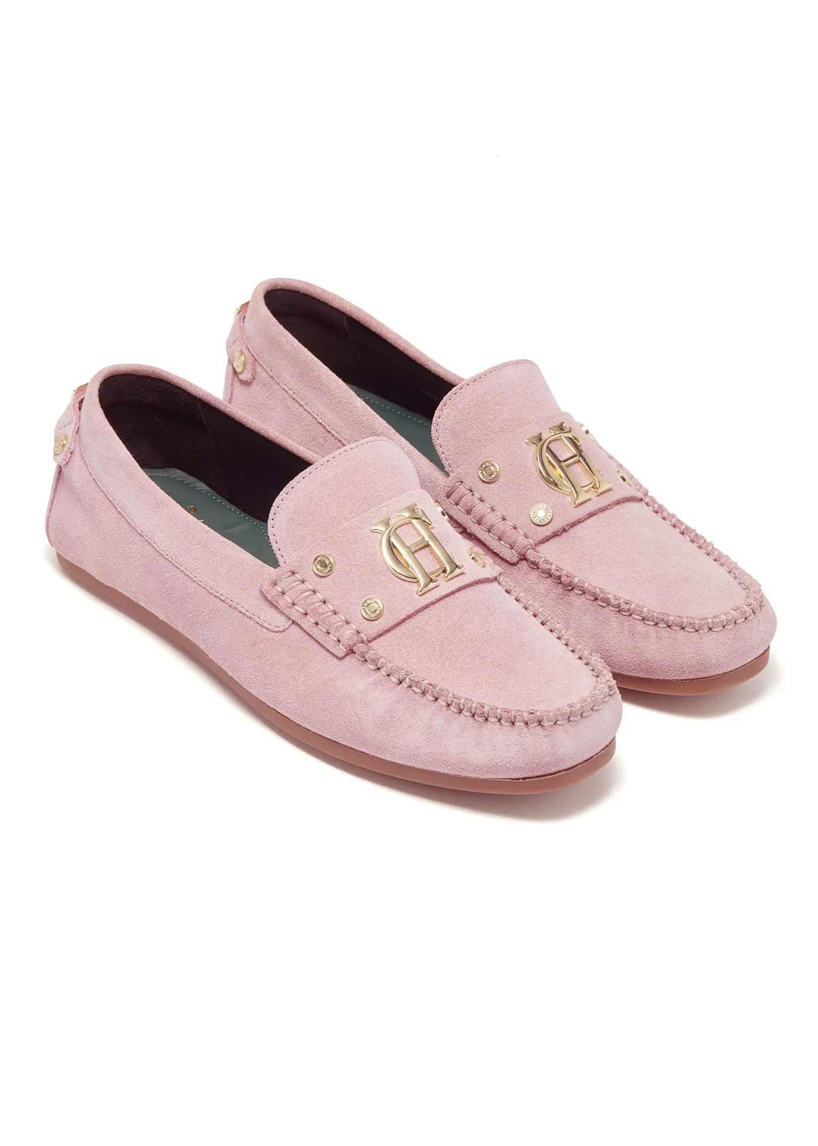 Holland Cooper Loafers|Bestsellers-The Driving Loafer Soft Pink Suede