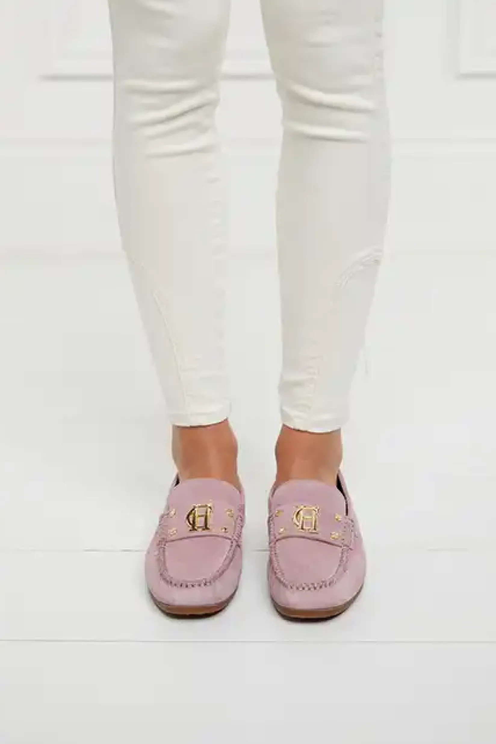 Holland Cooper Loafers|Bestsellers-The Driving Loafer Soft Pink Suede