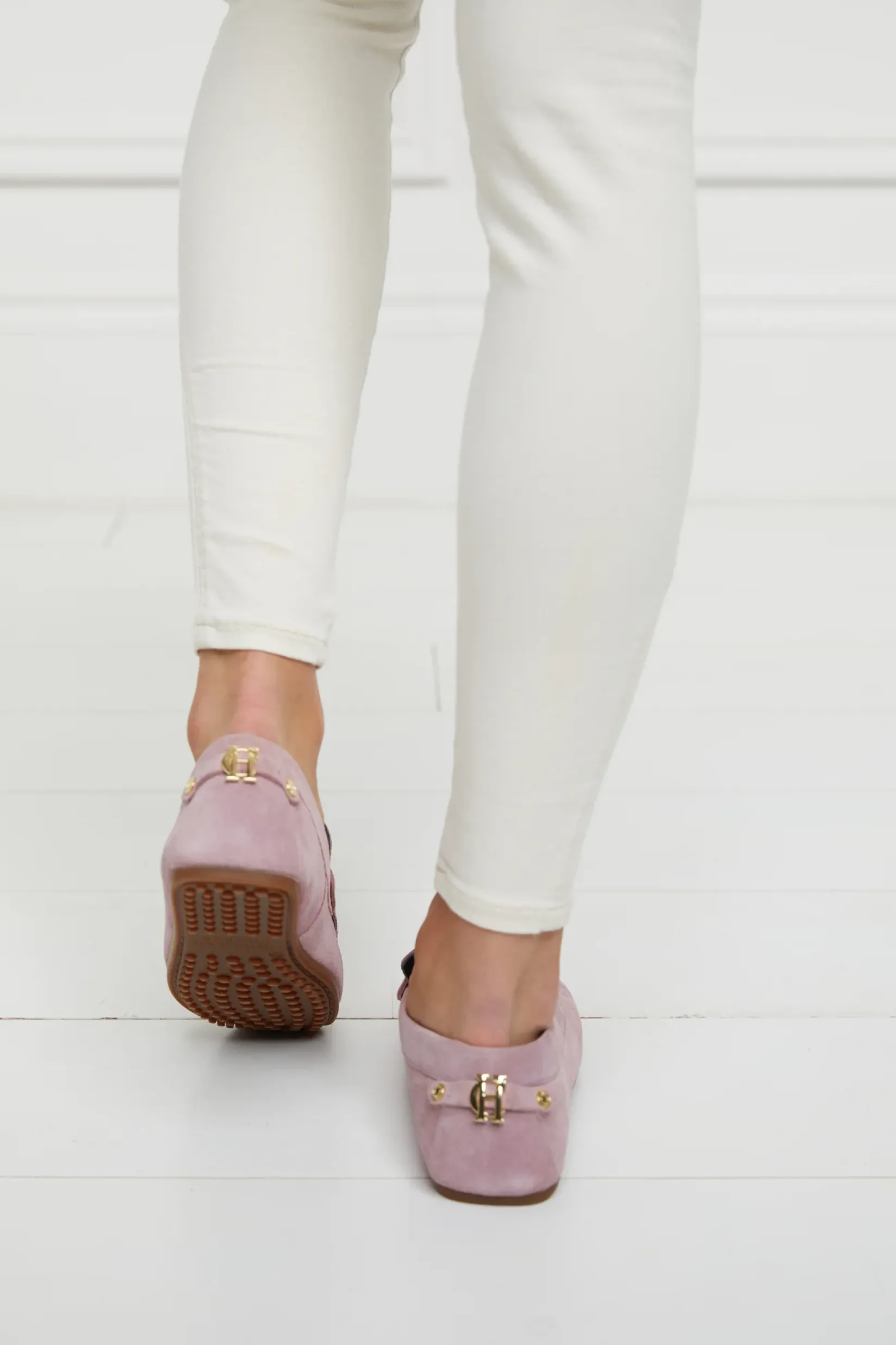 Holland Cooper Loafers|Bestsellers-The Driving Loafer Soft Pink Suede
