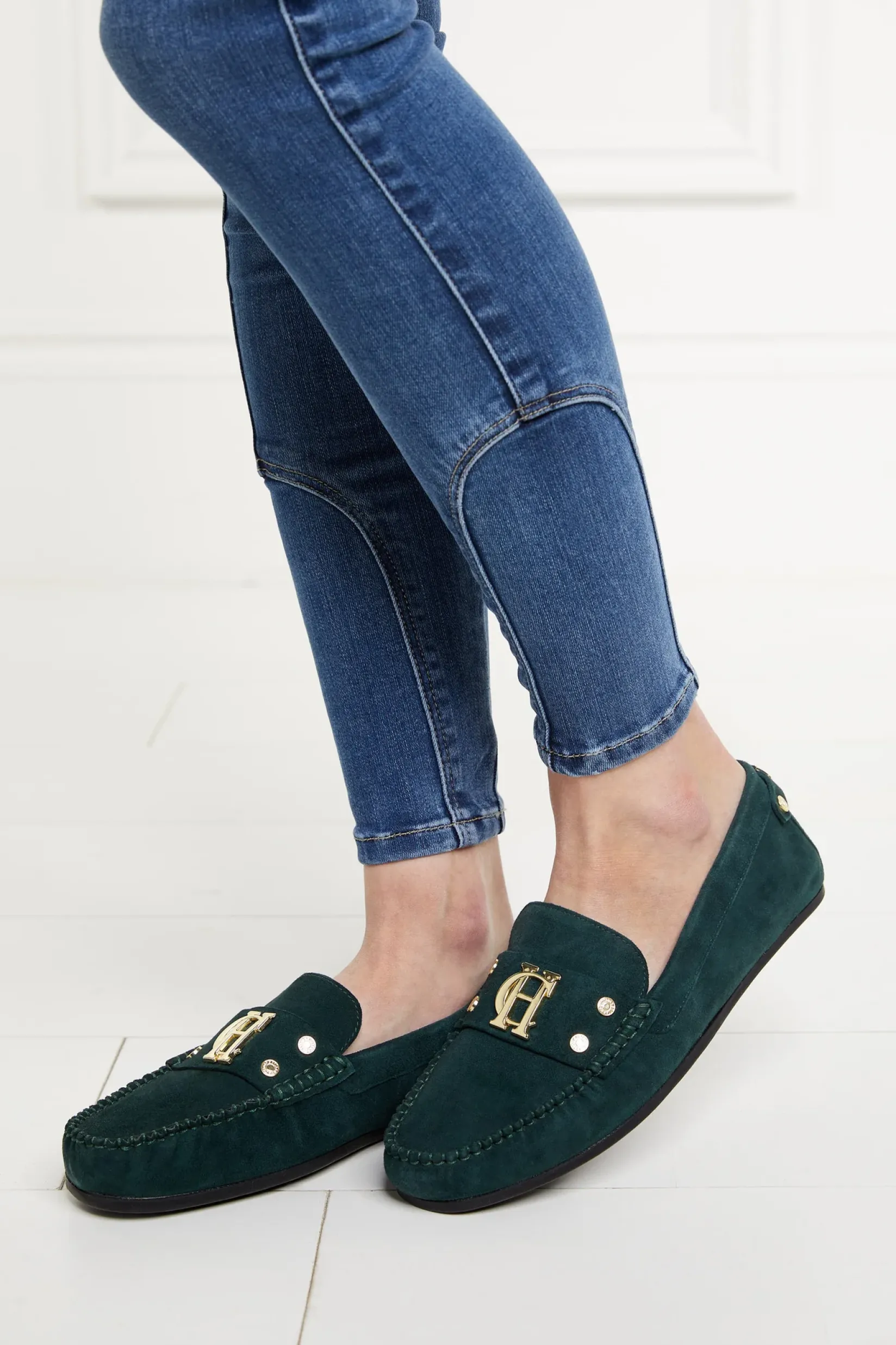 Holland Cooper Loafers|Footwear-The Driving Loafer Emerald