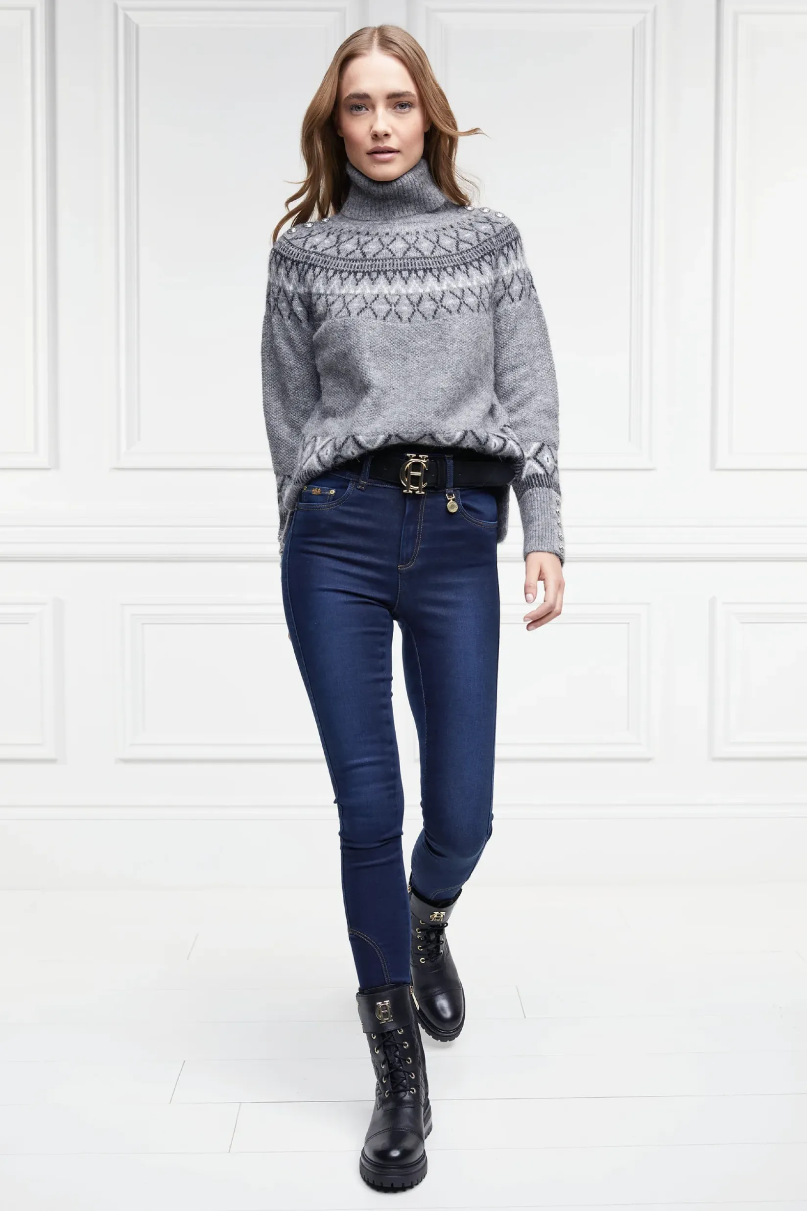 Holland Cooper Jeans|Wardrobe Staples-Thermal Jodhpur Jean Dark Indigo