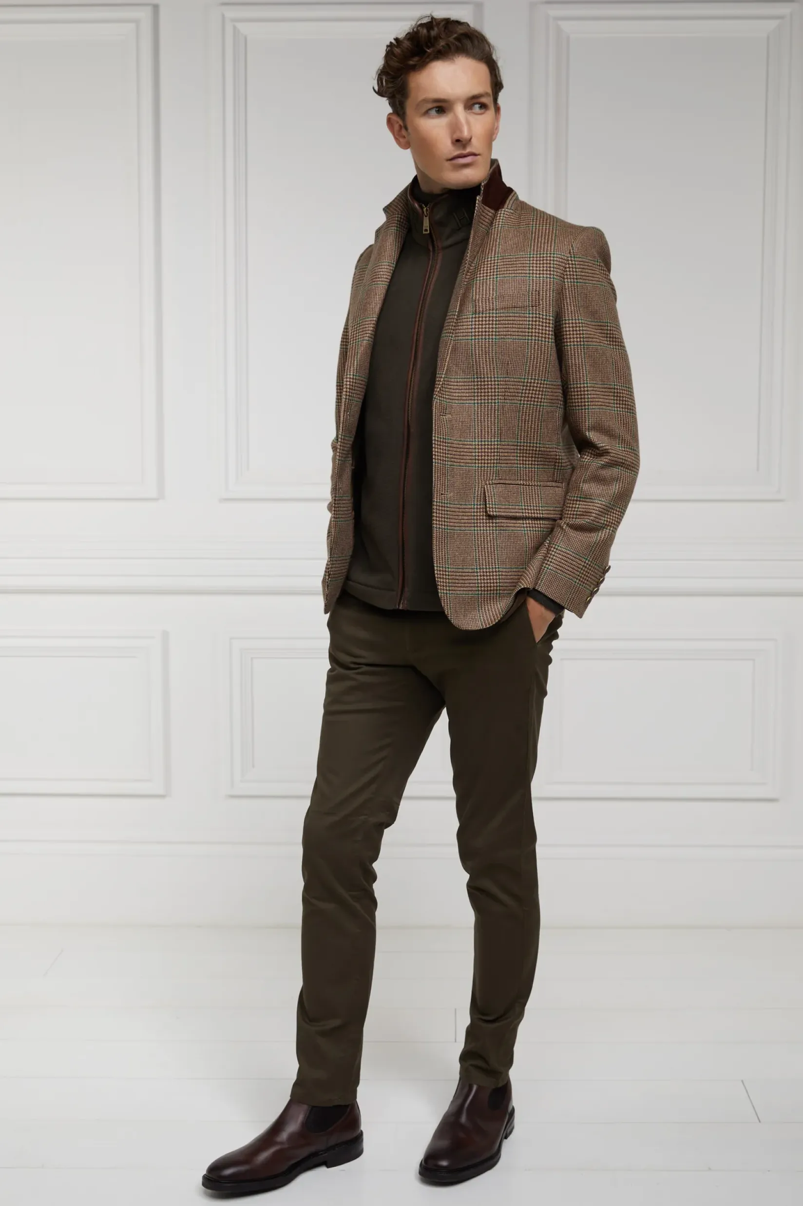 Holland Cooper Blazers|Shop By Product-The Single Breasted Blazer Clarence Check Forest