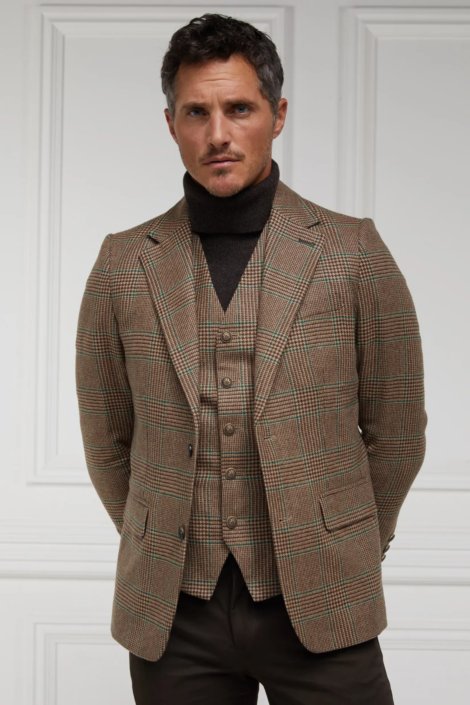 Holland Cooper Blazers|Shop By Product-The Single Breasted Blazer Clarence Check Forest