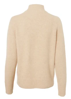 Holland Cooper Gifts For Her|Knitwear-Tori Half Zip Knit Camel