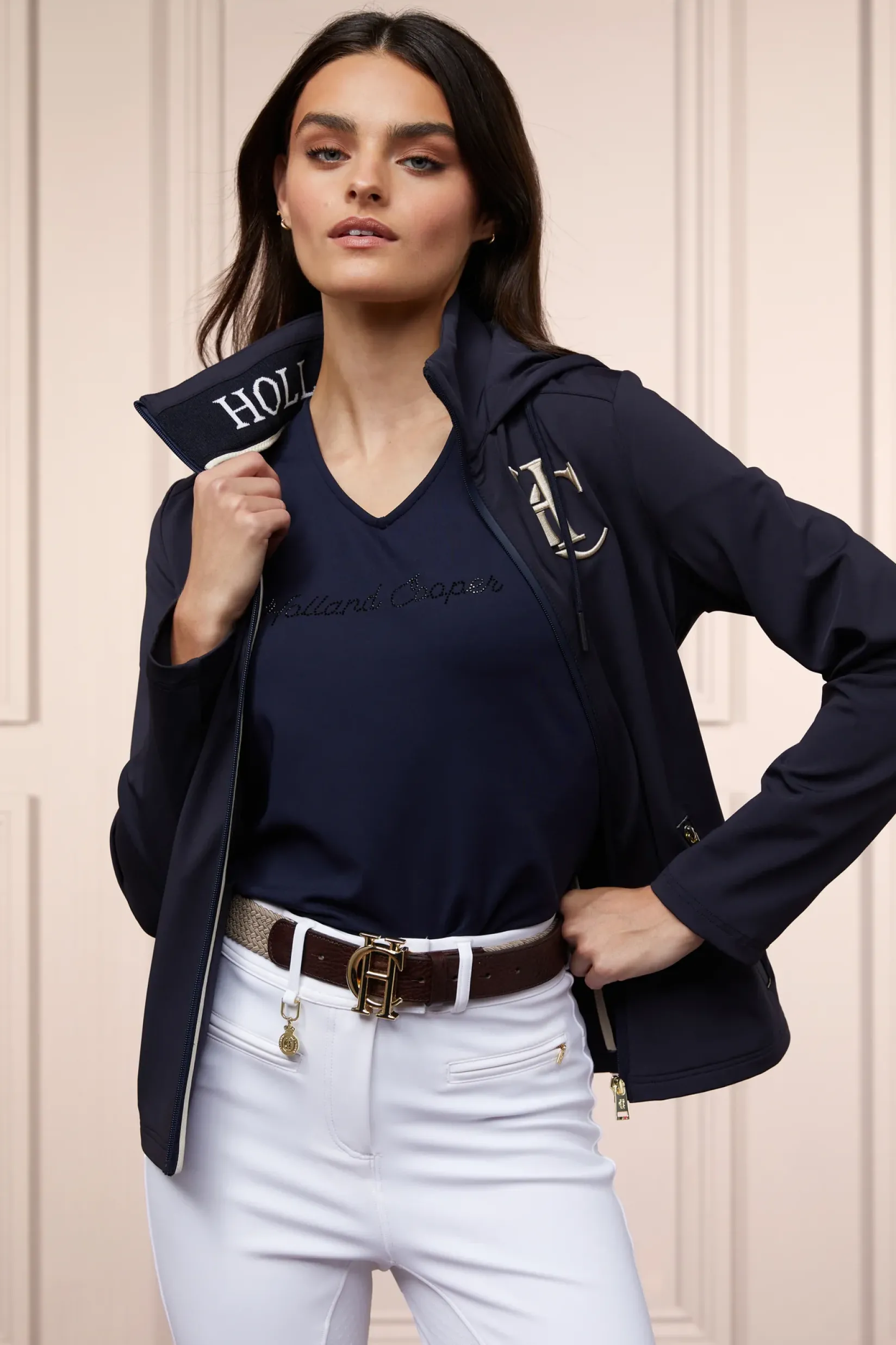 Holland Cooper Polo Shirts & Tees|Shop By Product-Training V-Neck Tee Ink Navy