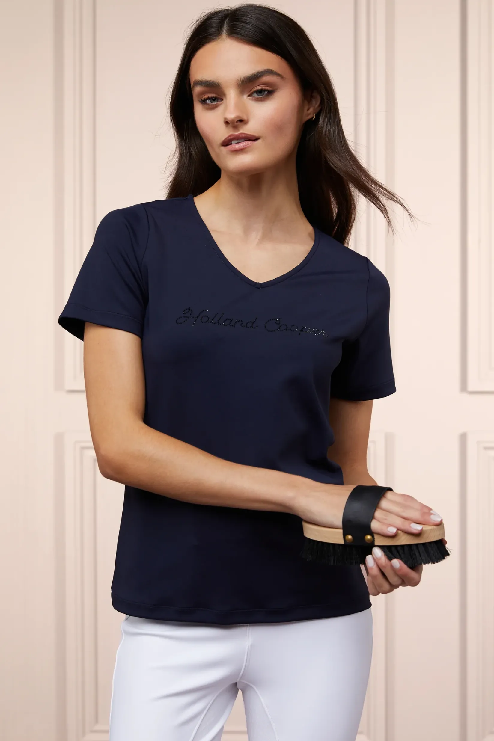 Holland Cooper Polo Shirts & Tees|Shop By Product-Training V-Neck Tee Ink Navy