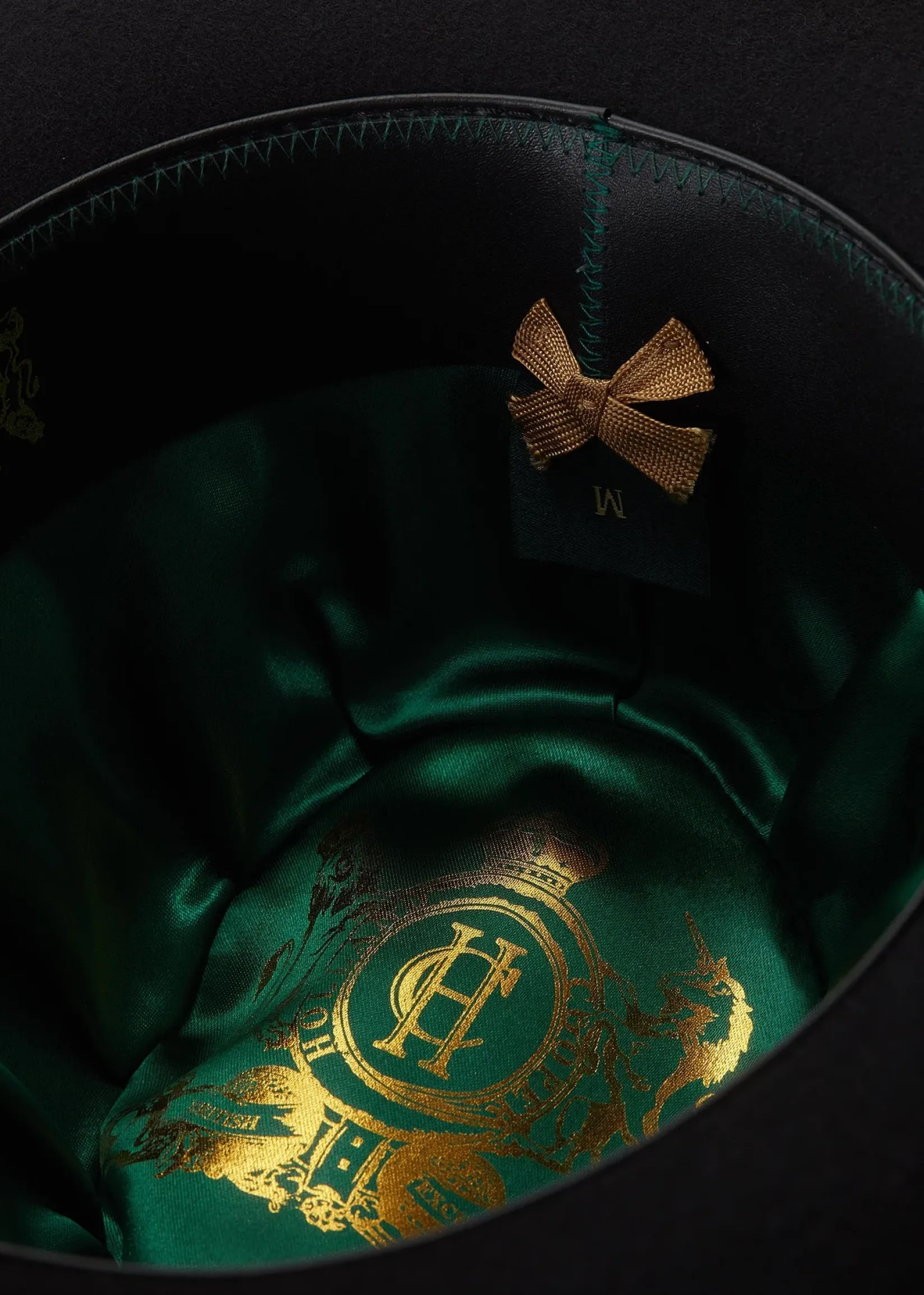 Holland Cooper Hats & Headbands|Hats & Headbands-Trilby Hat Gold Feather Black
