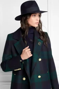 Holland Cooper Hats & Headbands|Hats & Headbands-Trilby Hat Spot Feather Ink Navy