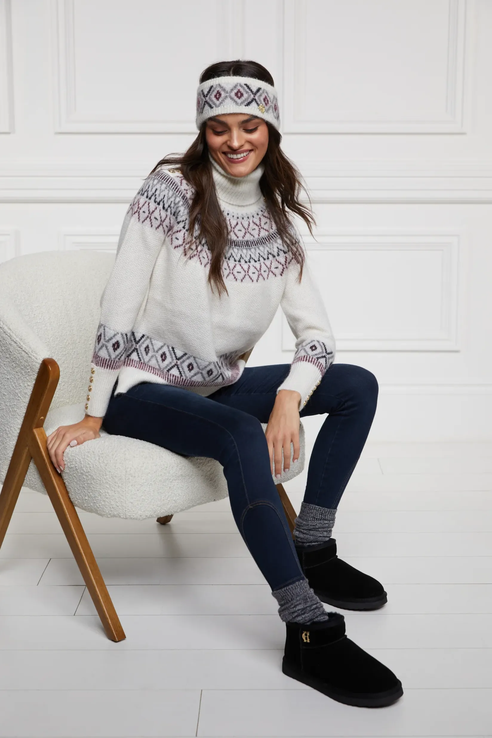 Holland Cooper Gifts For Her|Shearling Boots-Ultra Mini Shearling Boot Black