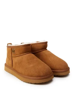 Holland Cooper Shearling Boots|Boots-Ultra Mini Shearling Boot Tan