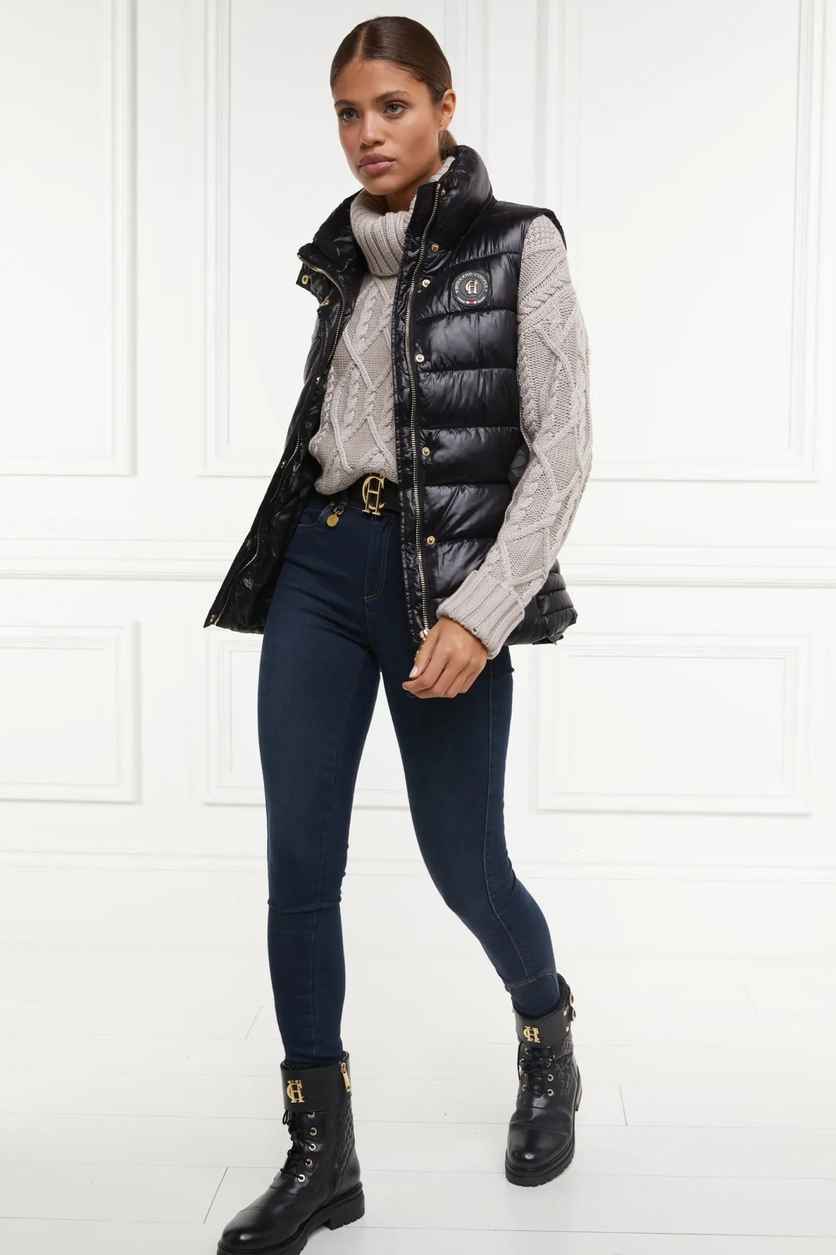 Holland Cooper Gilets-Valais Quilted Gilet Black